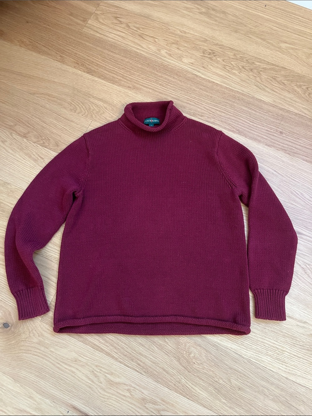 Jcrew Adults 1988 Cotton Rollneck Burgundy Sweater size M
